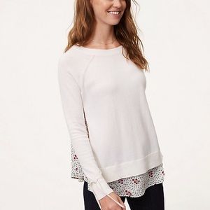 NWOT LOFT mixed media sweater